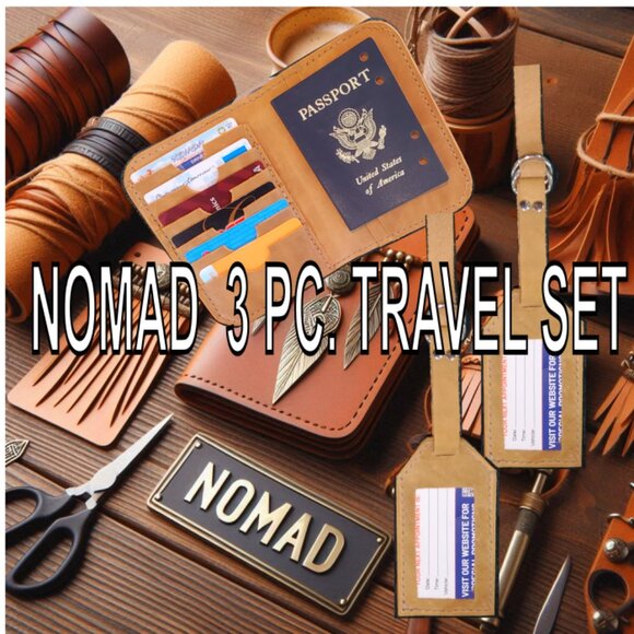 🎄🎁 NOMAD Gift Set: Leather Travel Wallet + Matching Luggage Tags – $59 🎄🎁 - Picture 1 of 14